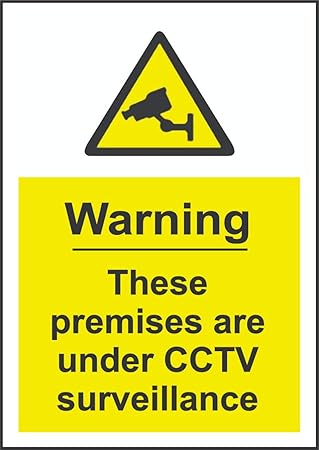 just rider Warning Sign Sticker for CCTV Security Camera (These Premises 8.5X6)