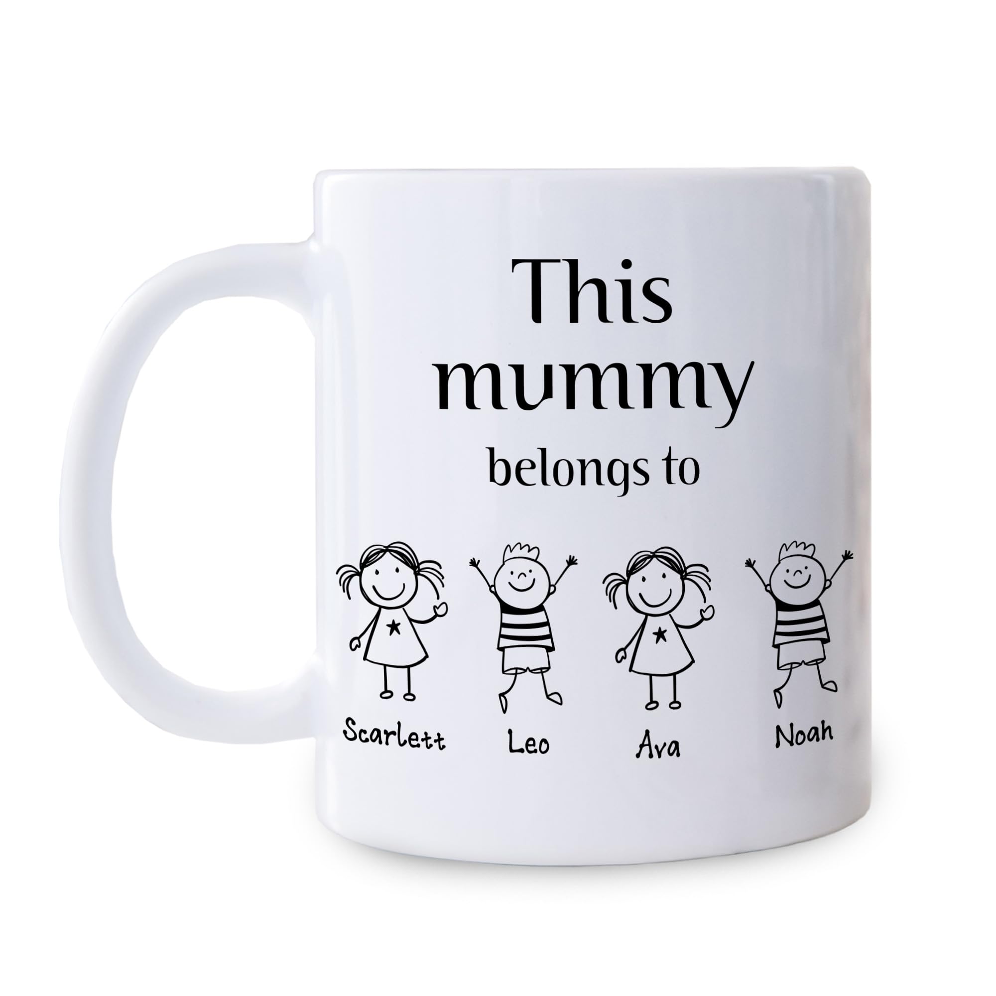This Grandma Belongs to Mug with Grandchildren Names Mother's Day Christmas Birthday Gift for Nanny Granny Nan Children Drawing Personalised