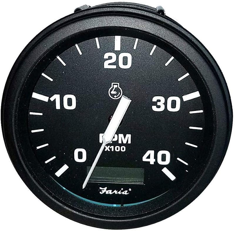 Tacômetro com horímetro Faria Beede Euro 32834 para motor diesel, 4000 RPM – 4"