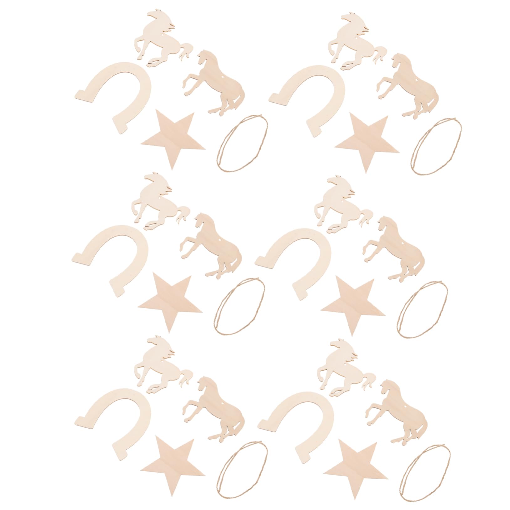 SEWACC 36 Piezas De Virutas De Herradura Hechas A Mano Recortes De Madera De Caballo Rebanada De Madera De Caballo Accesorio De Rebanada De Madera Viruta De Madera Sin Terminar