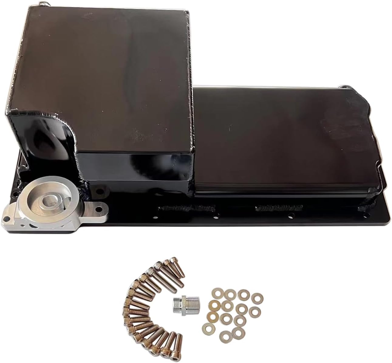 1 PC SHLPDFM Black Turbo LS Swap Conversion Low Profile Oil Pan 10 AN 90 Degree Turbo Drain OEM Filter Location