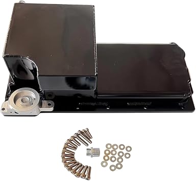 1 PC SHLPDFM Black Turbo LS Swap Conversion Low Profile Oil Pan 10 AN 90 Degree Turbo Drain OEM Filter Location