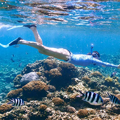 Image of Kids Snorkeling Set Children Mask Fin Snorkel Set Snorkeling Gear Snorkel Mask + Adjustable Swimming Kids Flippers+ Dry Snorkel Tube + Travel Bags