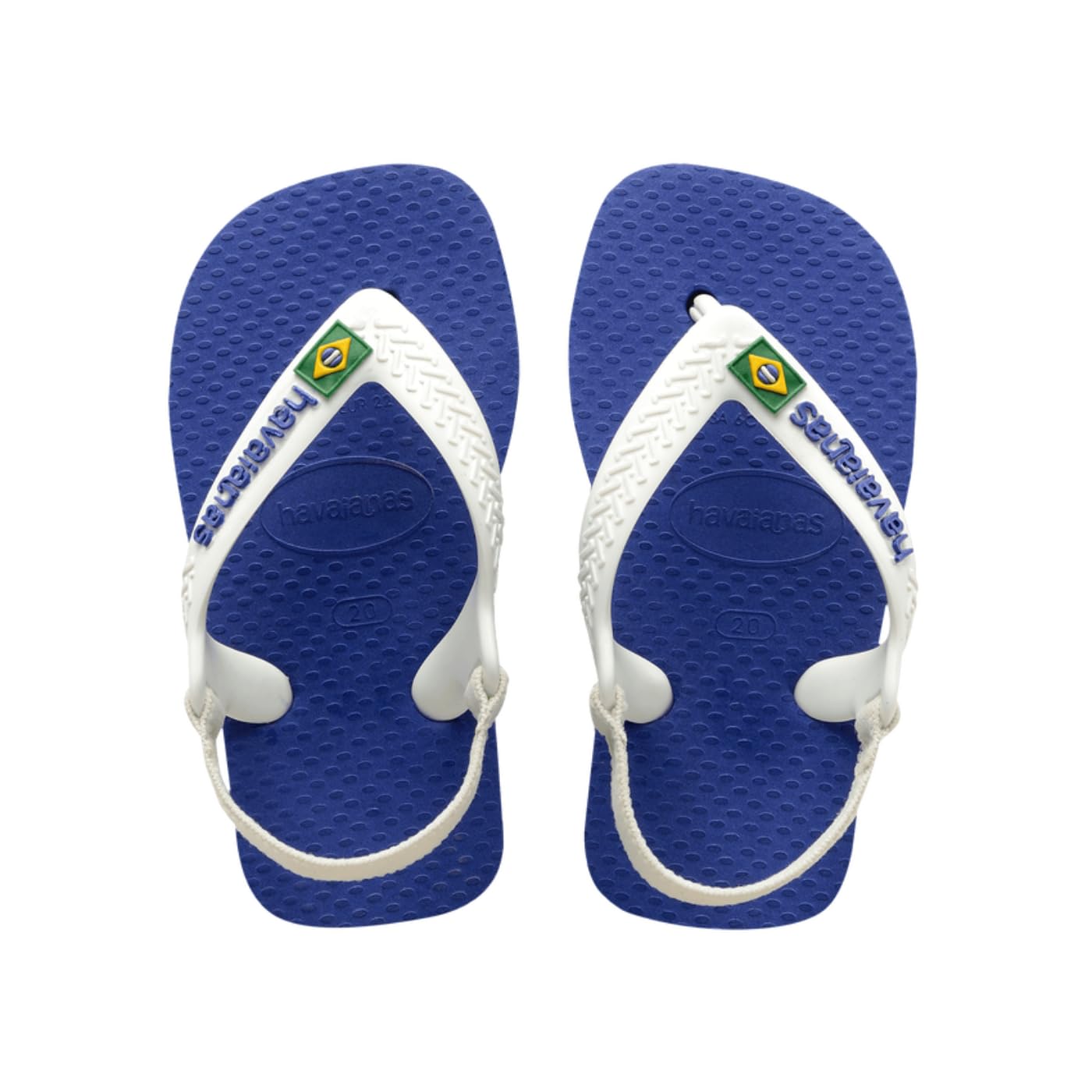 Havaianas Baby Brasil Logo II Unisex baby FlipFlop Marine Blue 6 UK Child