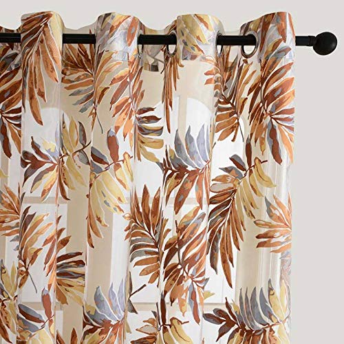 ZHANGXIANG Tenda Oscurante Camera Tende Trasparenti per Soggiorno Finestra Tenda Camera da Letto Cucina Tulle Tende Divisore-Giallo (Nastro A Pieghe)_W100 X H130Cm.