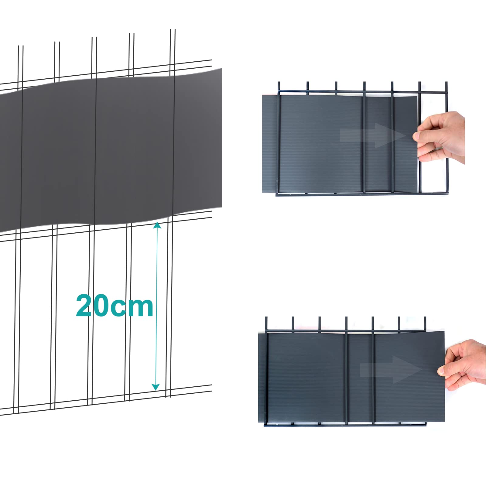 Frangivista Per Balcone SONGMICS - PVC Opaco, 0.19x40m, Resistente UV, 25 Fascette, Colore Antracite - Foto 2