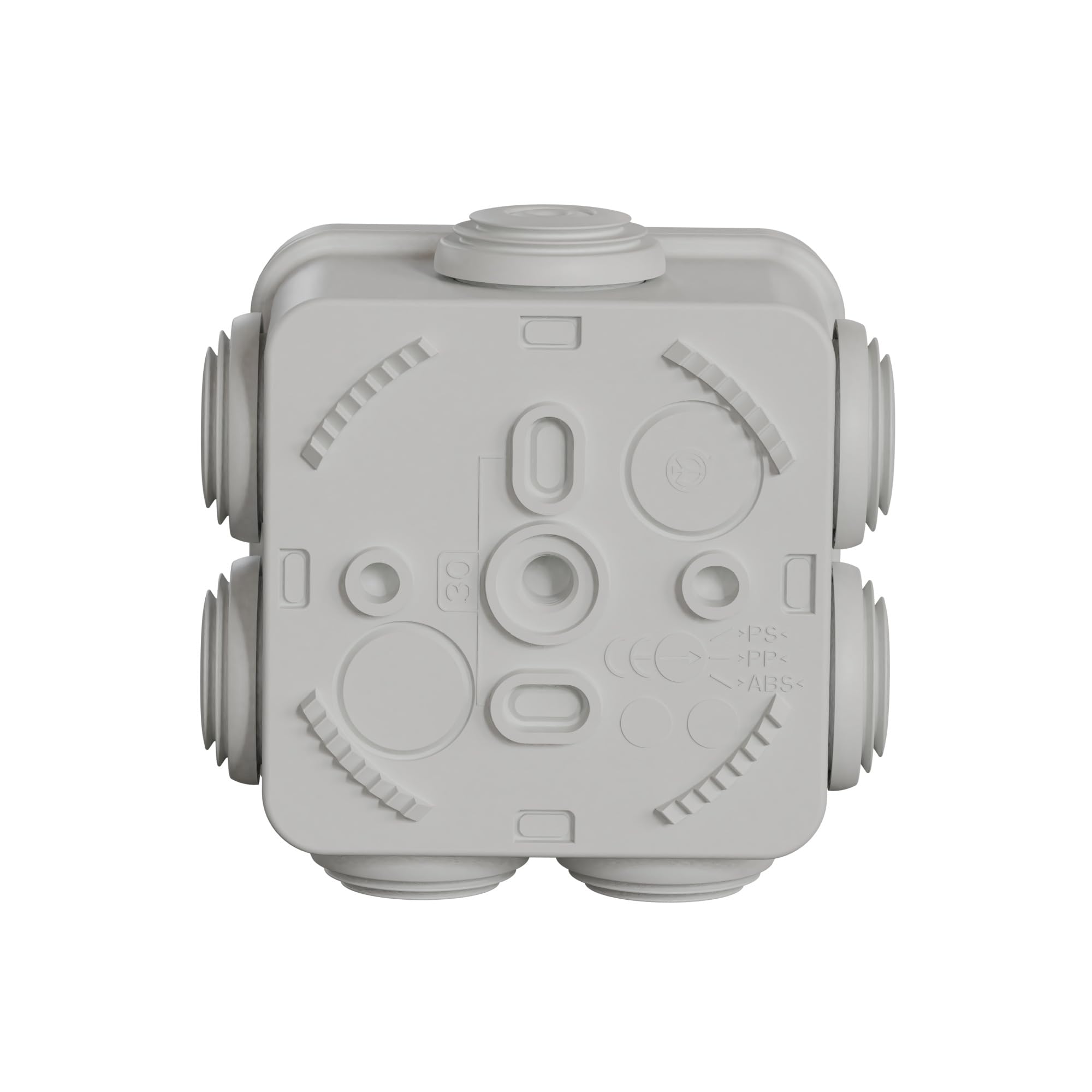Schneider Electric ENN05032 Mureva BOX puszka rozgałęźna, 5 szt. puszek natynkowych z 7 końcówkami Ø 20 mm, 65 x 65 x 45 mm, nadaje się do pomieszczeń wilgotnych i zewnętrznych, klasa ochrony IP55,