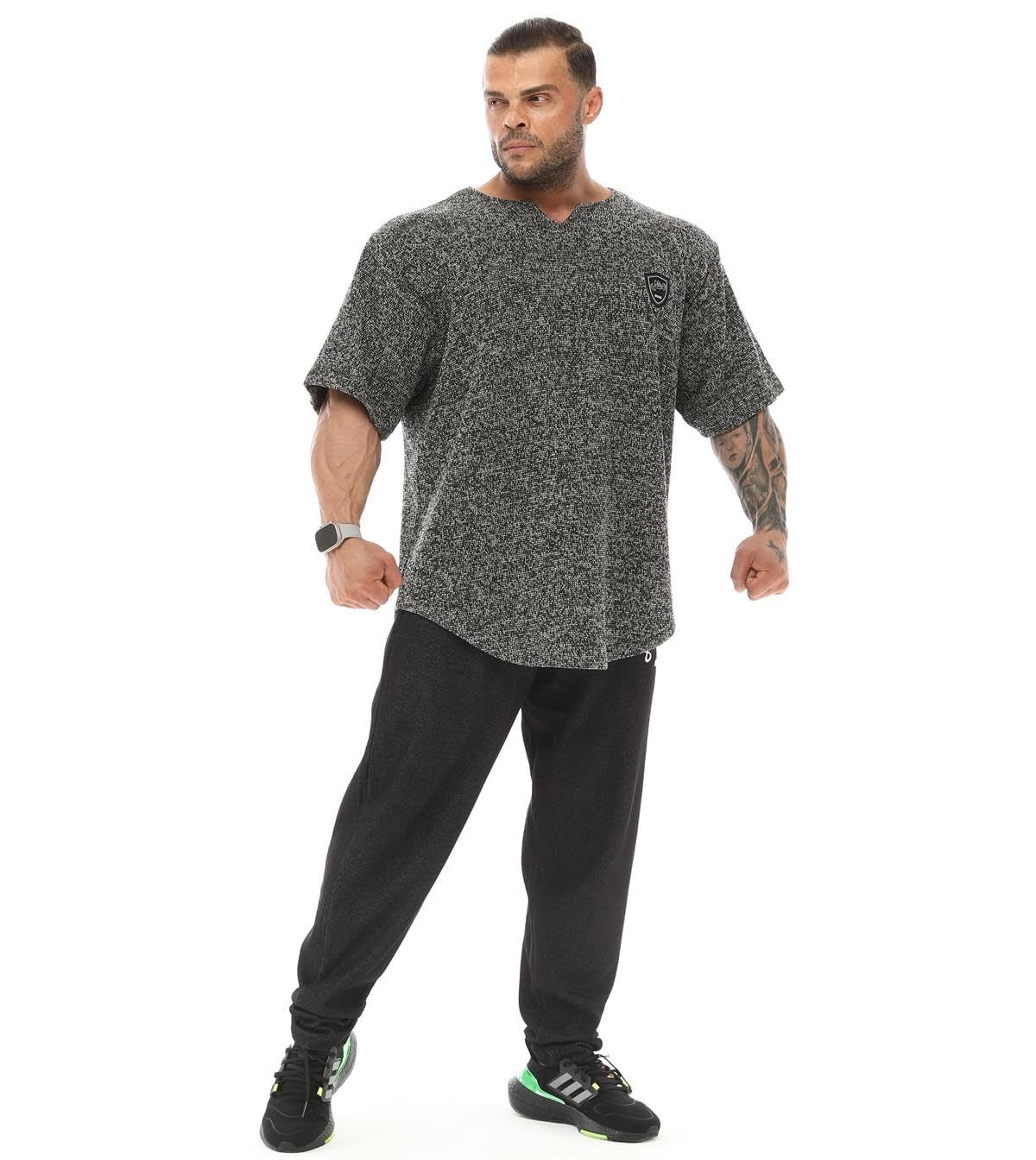 T-Shirt surdimensionné pour Homme, Bodybuilding, haltérophilie, Cardio rag, Tissu épais, texturé, t-Shirt Actif