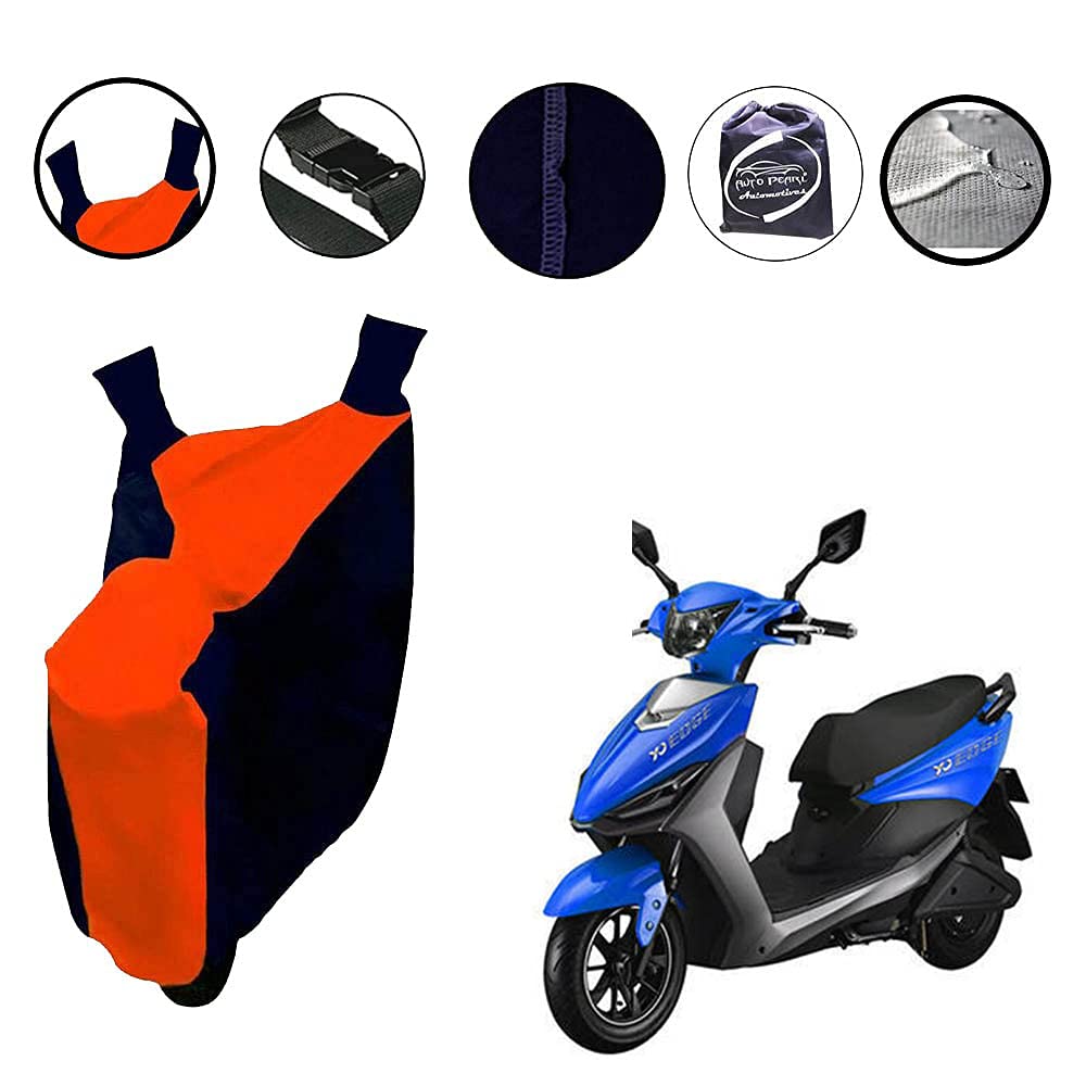 Auto Pearl-100% Water Proof Orange Blue Bike Body Cover with Mirror Pockets Buckle Belt Protects Bike from Dust,Weather, Snow, Ice, Sun with Carry Bag Compatible with - Yo Edge