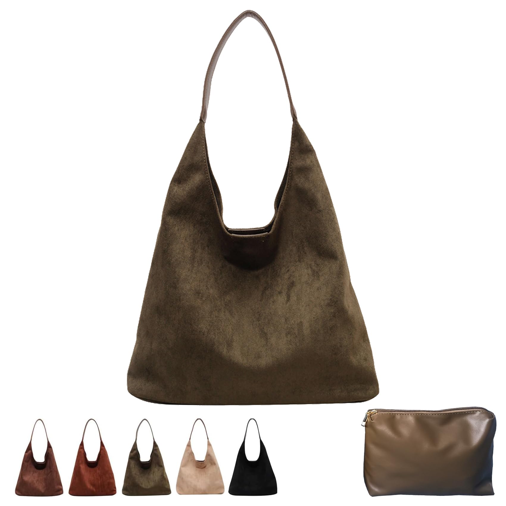バッグ O.N.E Suede Hobo bag One Hobo Shoulder Bag - Suede Tan | Hand Made in Australia