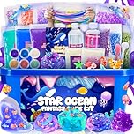 iKidiki Slime Kit, Marine Galaxy Slime Making Kit Toys for 6 7 8 9 10 11 12 Year Old Boys Girls Butter Slime 6-12 Year Old Girl Boy Gifts, Galaxy Slime Set to Make Glow in the Dark