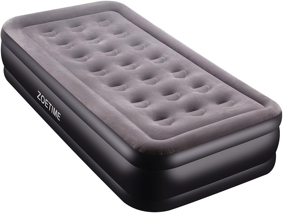 Zoetime Upgraded Twin Size Air Mattress Blow Up Elevated