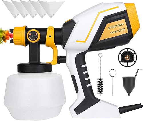 Pulverizador de pintura, pistola de pintura eléctrica HVLP de alta potencia con boquillas de cobre y 3 patrones de pulverización, pulverizadores de