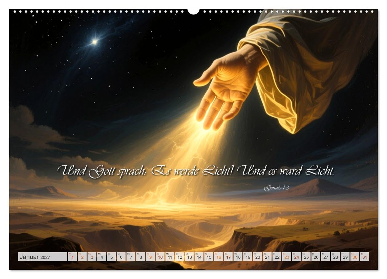 Die Kraft der Bibel (hochwertiger Premium Wandkalender 2027 DIN A2 quer), Kunstdruck in Hochglanz: Ausgewählte Bibelzitate in malerischen Bildern (CALVENDO Glaube)