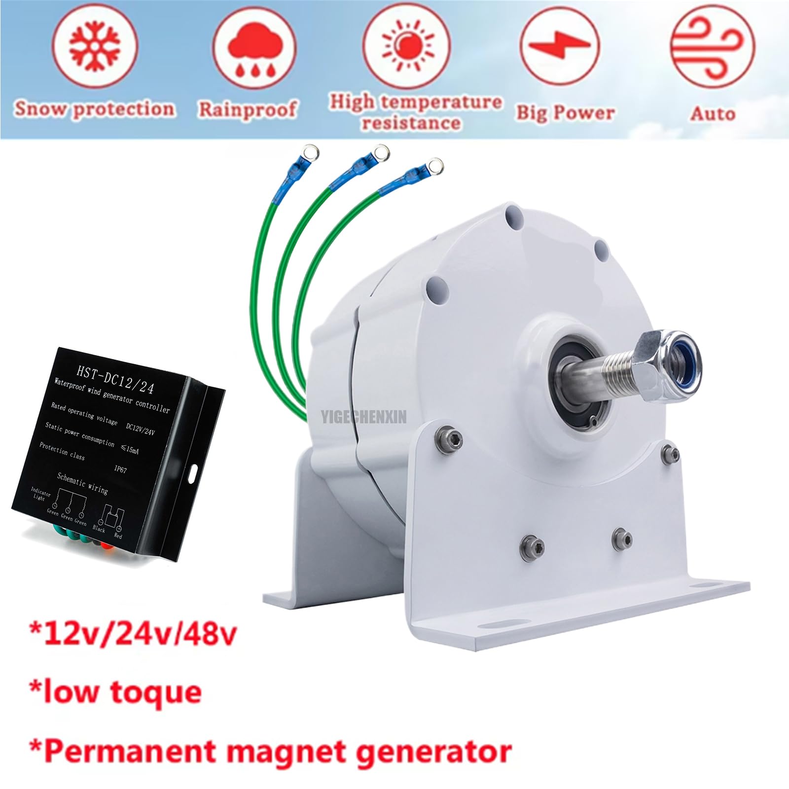 3000W Wysokowydajne generatory, 220V-12V 3-fazowy generator magnetu stałego bez przekładni Silnik napędowy DC/AC do oszczędności wody i energii wiatrowej