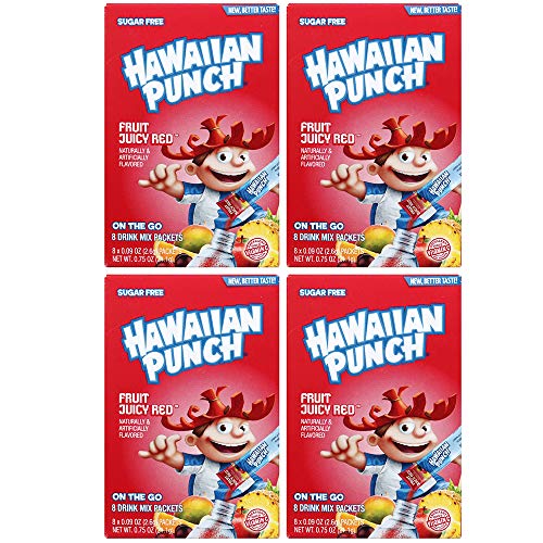 Hawaiian Punch Fruit Juicy Red on the Go New Better Taste 8 Drink Mixes – 4 Pack