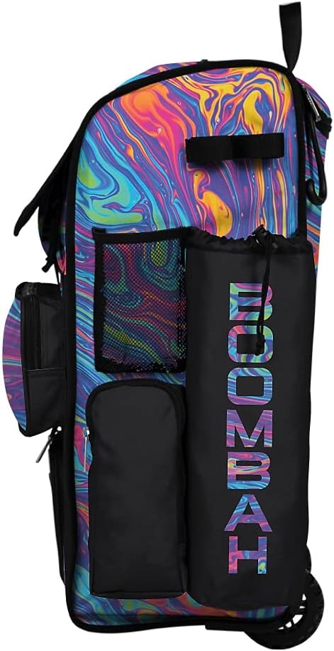 Boombah Rolling Superpack 2.0 Baseball/Softball Gear Bag - 23-1/2" x 13-1/2" x 9-1/2" - Lava 2.0 Multi - Telescopic Handle - Holds 4 Bats - Wheeled Version