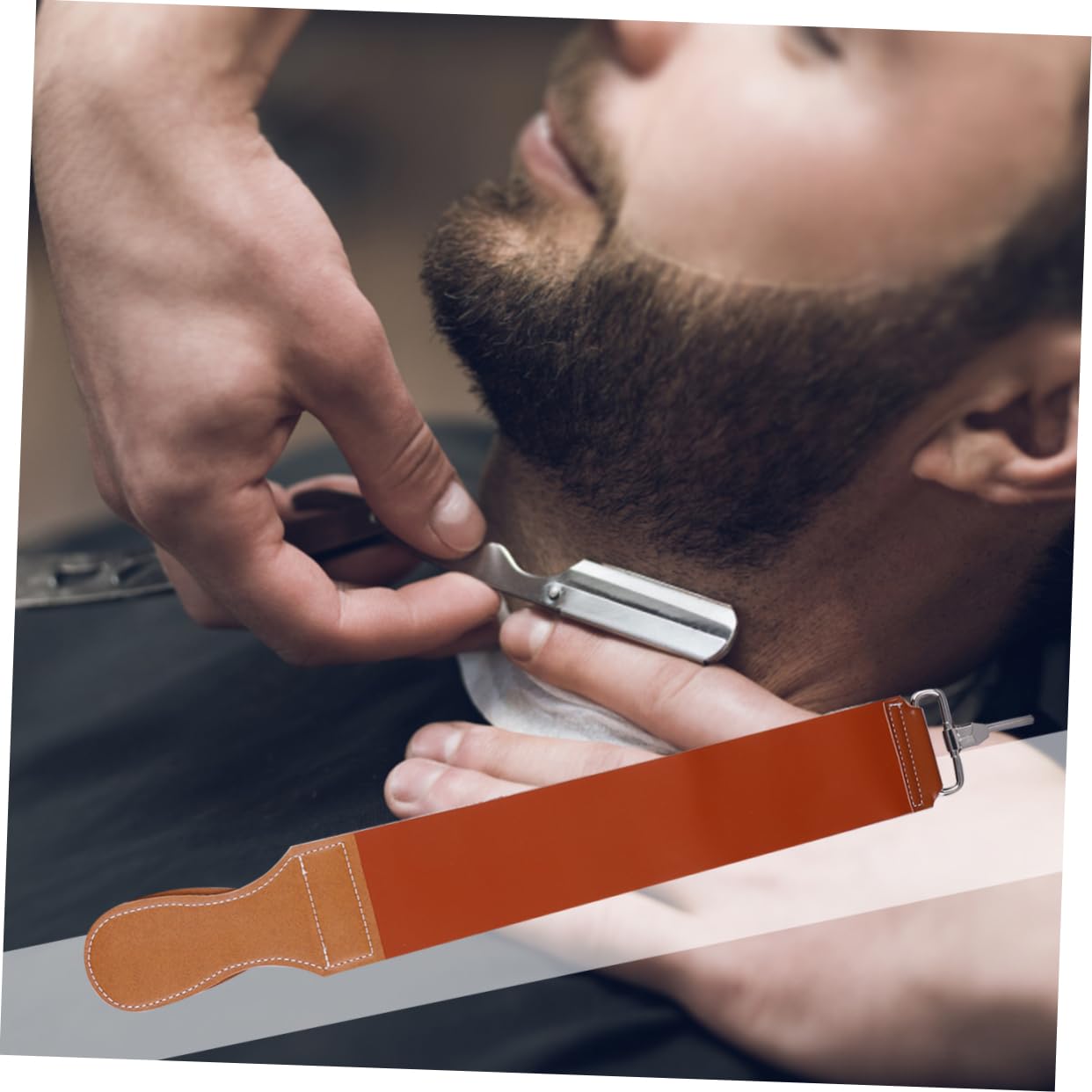 MAGICLULU 2 Pezzi Cintura Per Affilare Il Panno Rasoio Peeling Coramella In Pelle Da Affilatura Cinghia Da Barba Coramella Da Depilazione Pelle Bovina E Bretelle