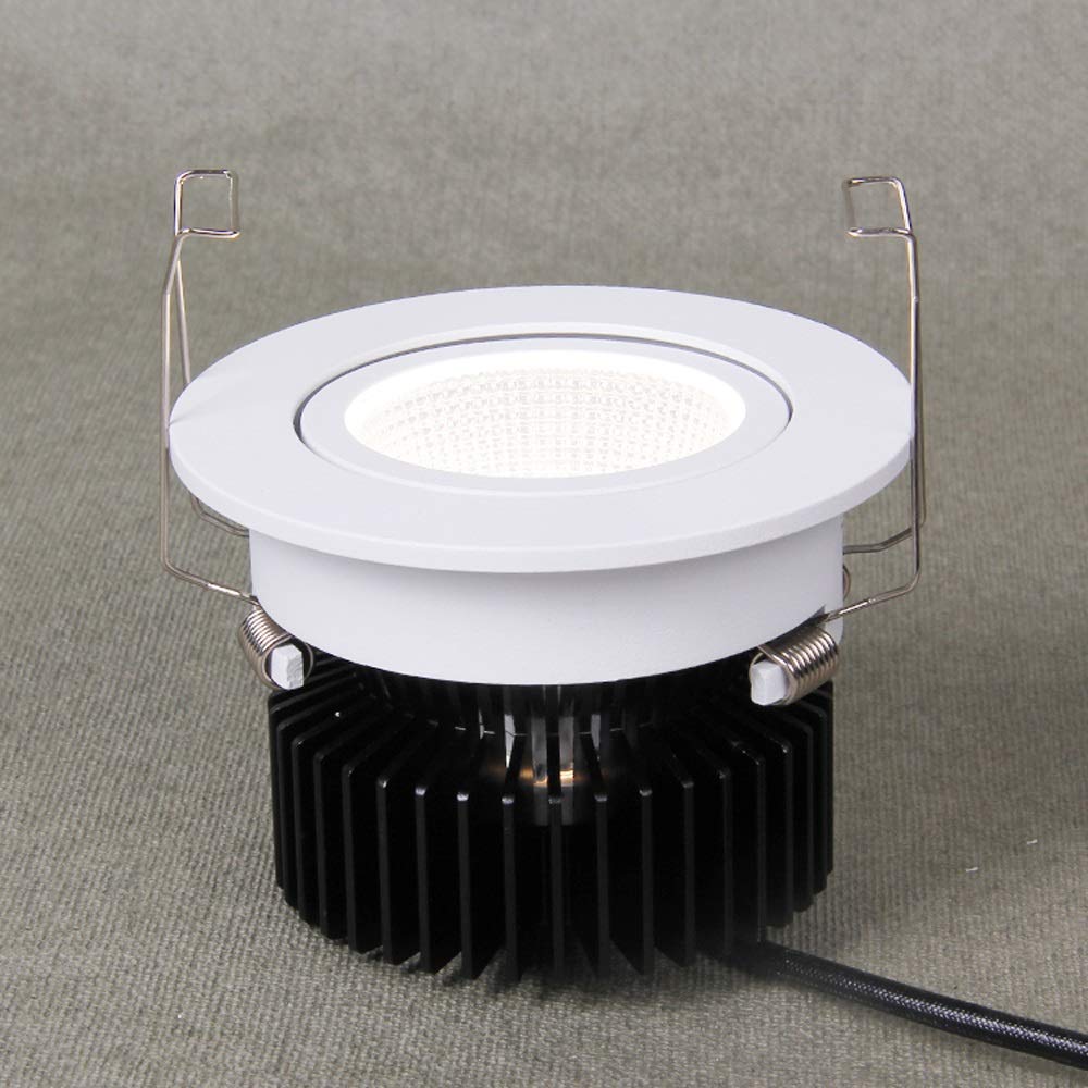 Wpuszczane lampy sufitowe, 12W Okrągły reflektor ścienny LED Wbudowany panel sufitowy LED do wbudowania Oświetlenie komercyjne Regulowany kąt oświetlenia Pojedyncza lampa punktowa Montaż do oświetleni