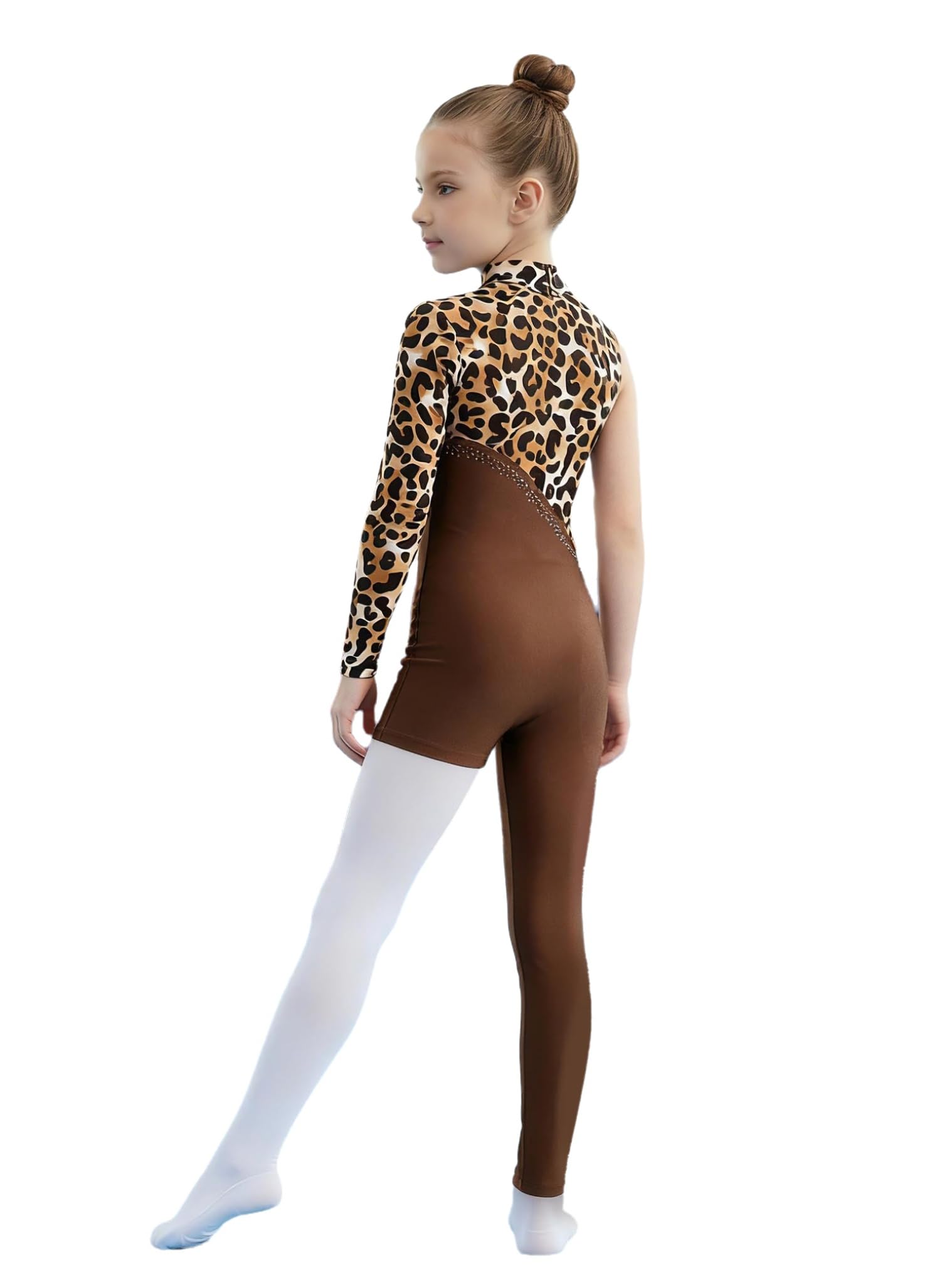Kaerm Ragazza Body Danza Classica Ginnastica Artistica Monospalla Tuta Intera da Pattinaggio Artistico Manica Lunga Balletto Leotards Jumpsuit Sportiva Costume da Ballo