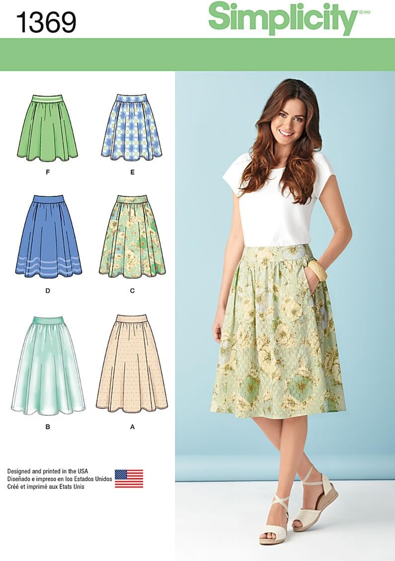 1369 Women's Skirt Sewing Pattern, Sizes 14-22