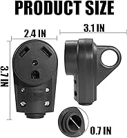 Vista 2 de BELOMI Enchufe RV de 30 amperios, adaptador de enchufe de repuesto resistente NEMA TT-30P, conector de alimentación eléctrica de 125 V, extremo