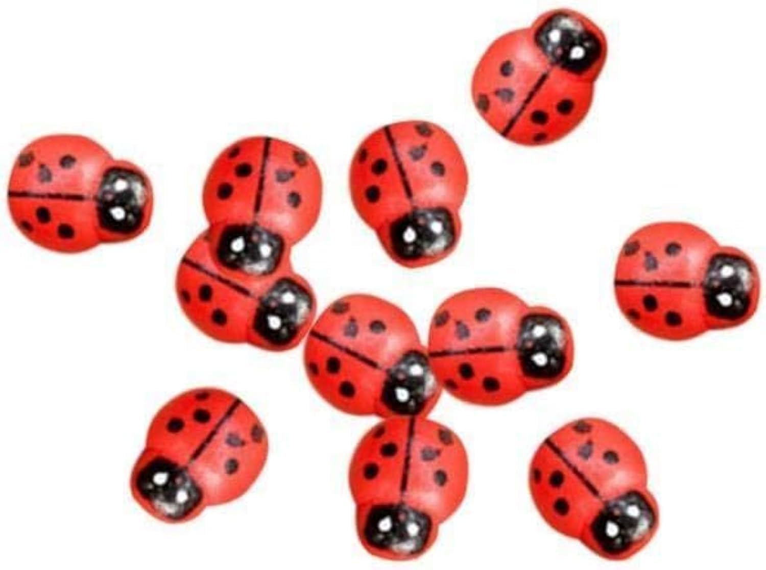 Zcccc Red 20Pcs Realistic Ladybug Figurines - 1 Inch Resin Garden Decor For Fairy Gardens, Diy Terrariums, Dollhouse Miniatures And Outdoor Landscape Ornaments (Red)