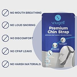 Snugell Premium Chin Strap for CPAP Users - Adjustable and Comfortable Original Design Chin Straps for Sleeping - to Keep Mouth Closed During Sleep - Improves CPAP Therapy - Anti Snoring Straps