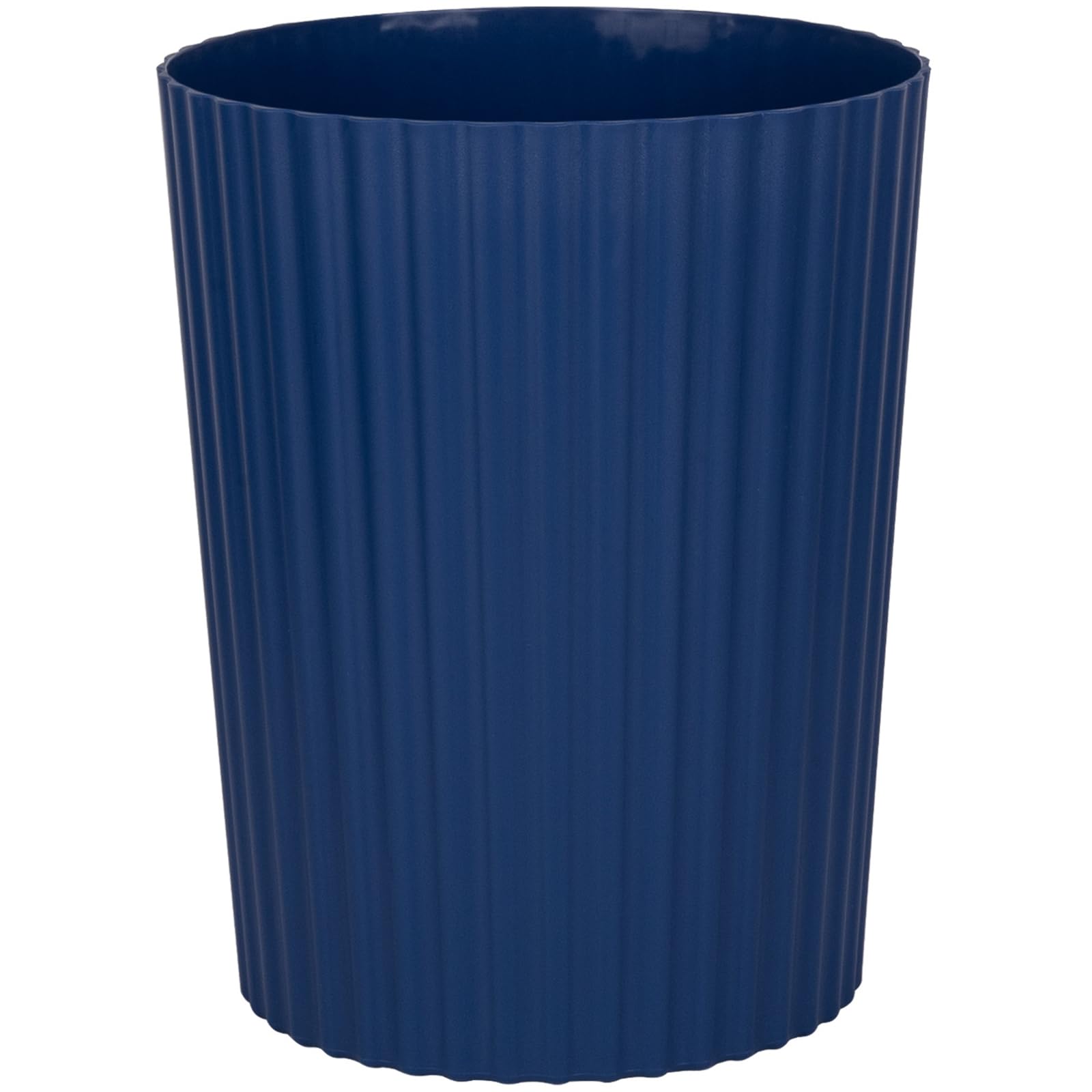 JiatuA Small Trash Can Plastic Wastebasket Round Garbage Container Bin for Bathroom, Kitchen, Bedroom, Home Office, College Dorm, Navy Blue