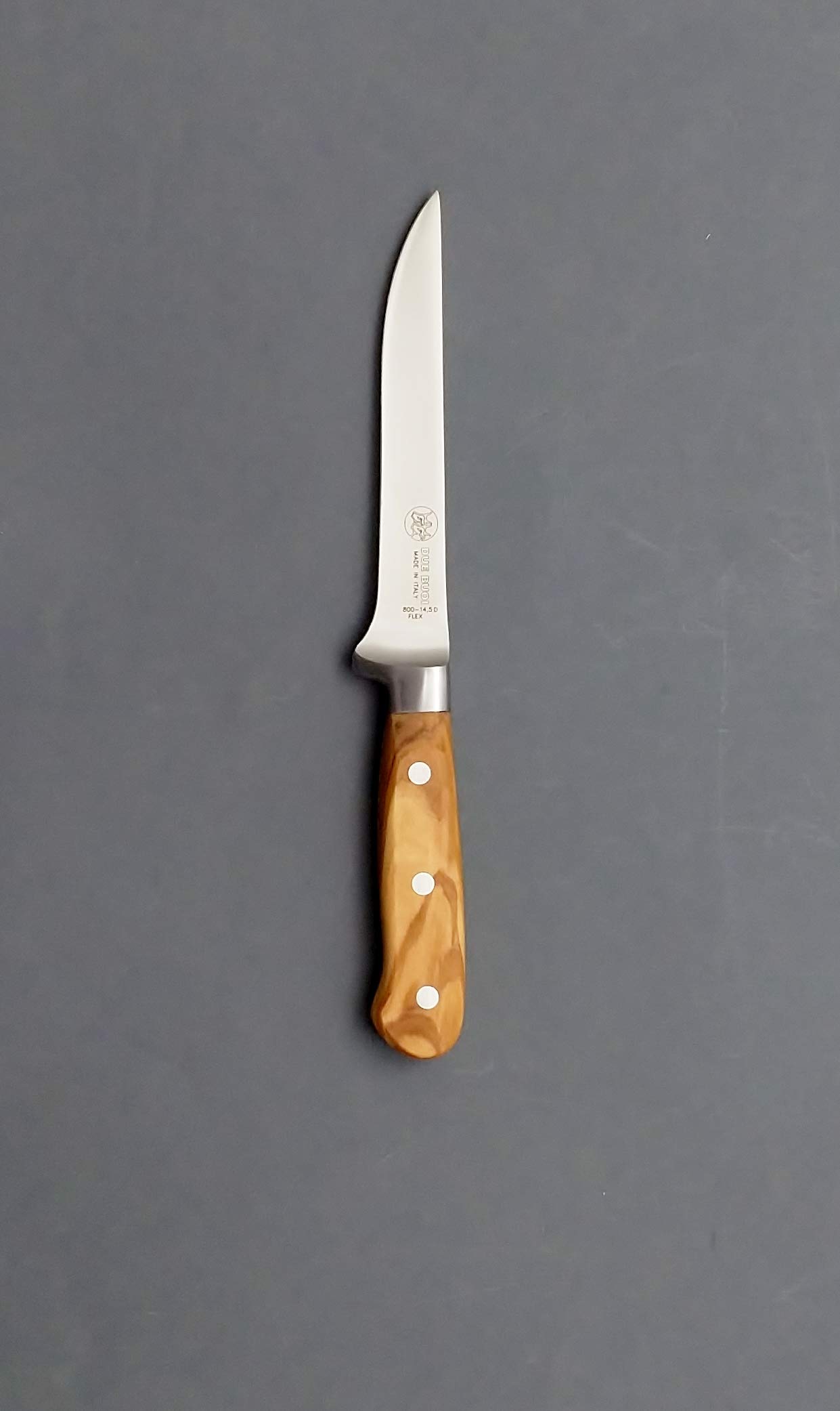 Due BUOI Chef - Cúter flexible forjado – Mango de oliva – Longitud de la hoja: 14,5 cm Nome articolo (Titolo)
