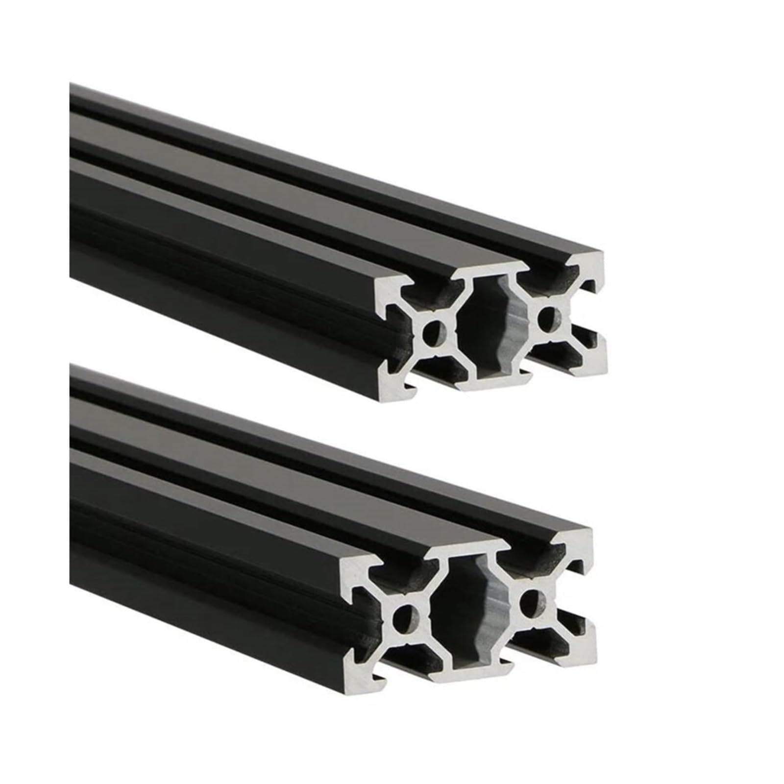 2Pcs 2040 T/V-Slot Aluminum Profile Extrusion 100mm to 1000mm 20x40mm for CNC 3D Printer Parts(Black-2040V,100mm)