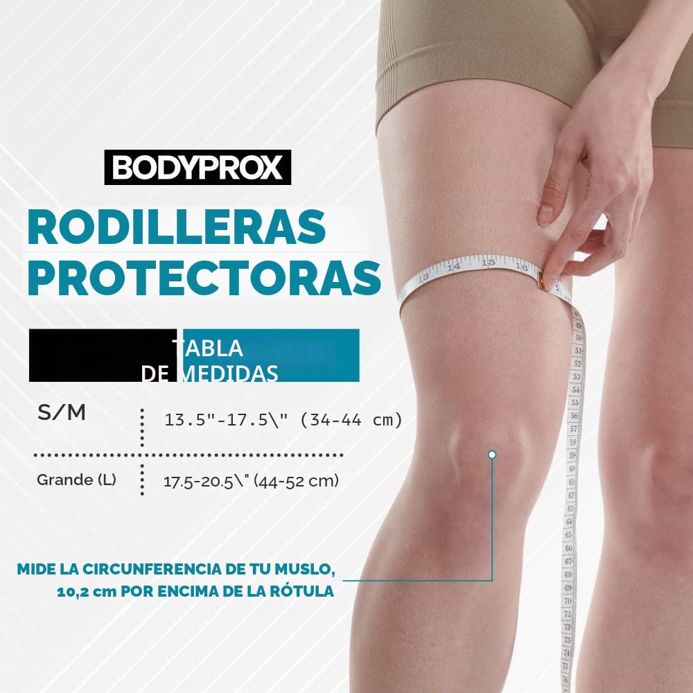 Bodyprox Rodilleras de protección, esponja gruesa antideslizante, rodillera que evita los impactos, Large