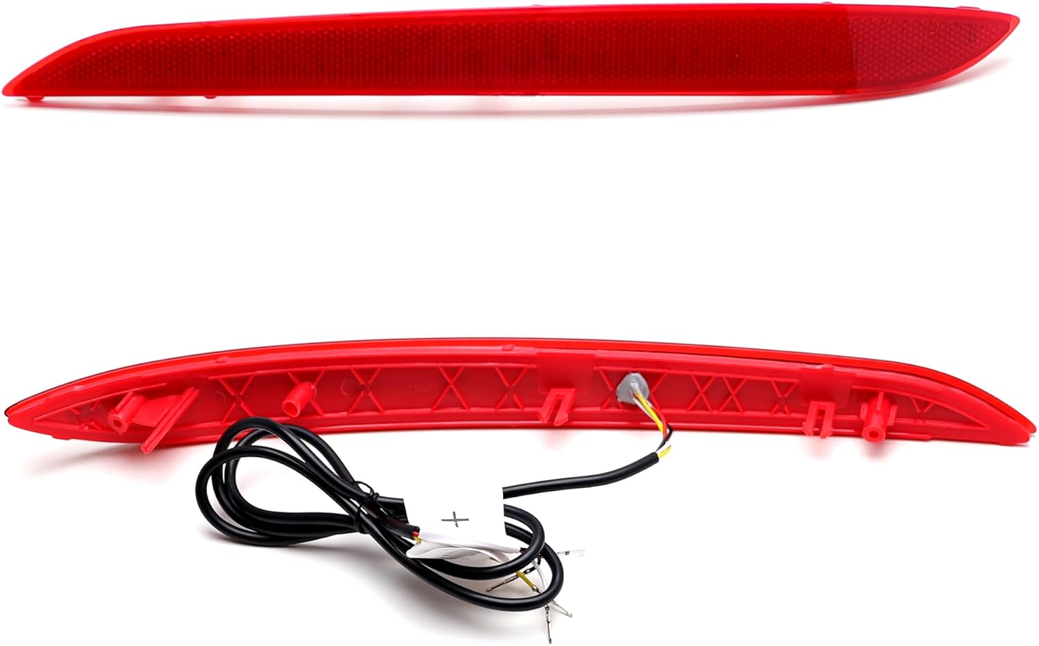 iJDMTOY OE-Spec Red Lens Full LED Rear Bumper Reflector Lights Compatible With Hyundai 2015-2017 Sonata i45, Function as Tail, Brake, Rear Fog Lamps & Sequential Blink Turn Signal