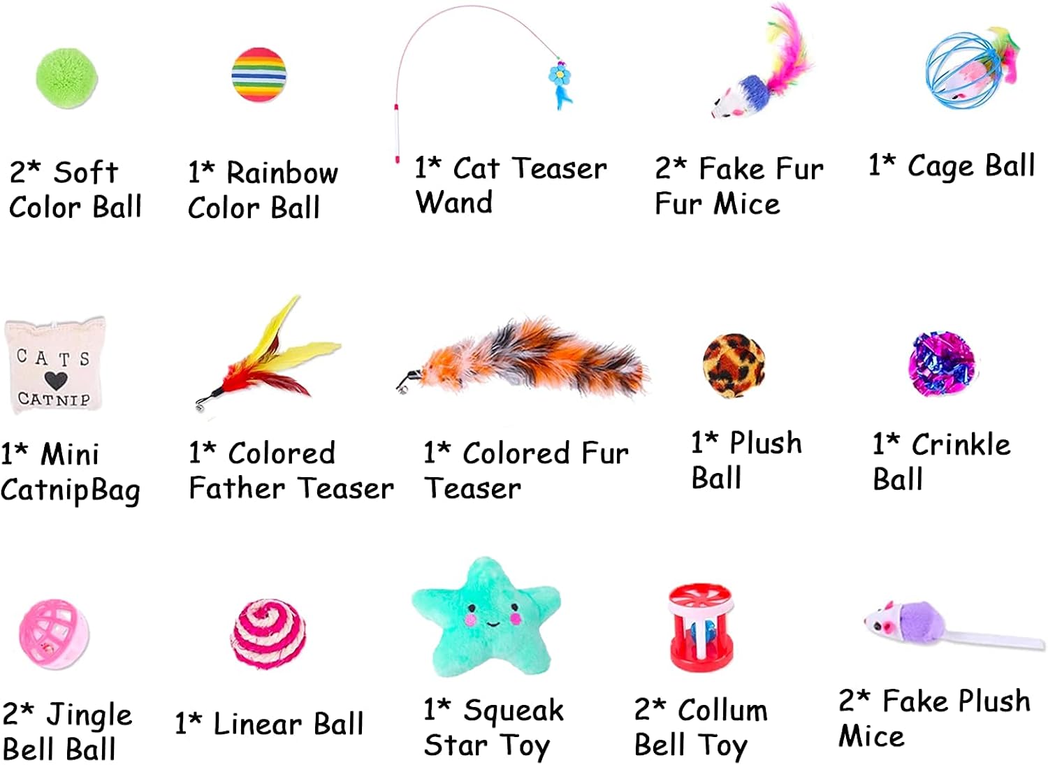 20 Pcs Cat Toys Kitten Toys, 3 Way Cat Tunnel Catnip Feather Teaser, Interactive Feather Toy Crinkle Balls for Cat, Puppy, Kitty, Kitten Supplies