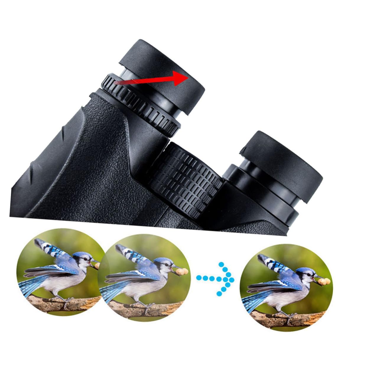 Binocolo 10x42 Compatto e Lenti Fmc per Visione Notturna e Misurazione Distanze, Design in Gomma e Plastica Metallo per Tiro Sportivo e Golf