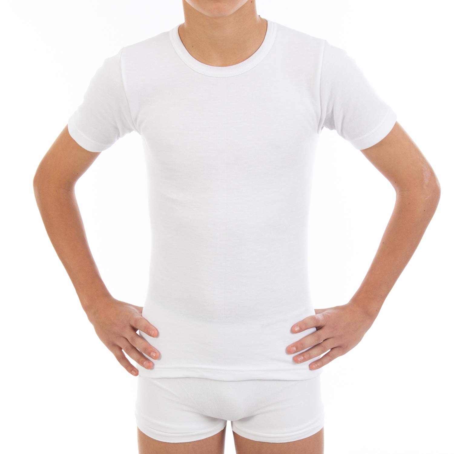 Pack Ahorro 6 Unidades Camiseta Interior Termal Niño L116 Manga Corta Cuello Redondo