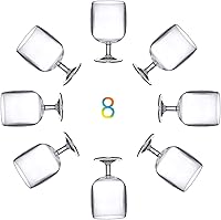 Vista 8 de KOXIN-KARLU Vasos acrílicos clásicos apilables de plástico de 12 onzas, juego de 6 vasos transparentes