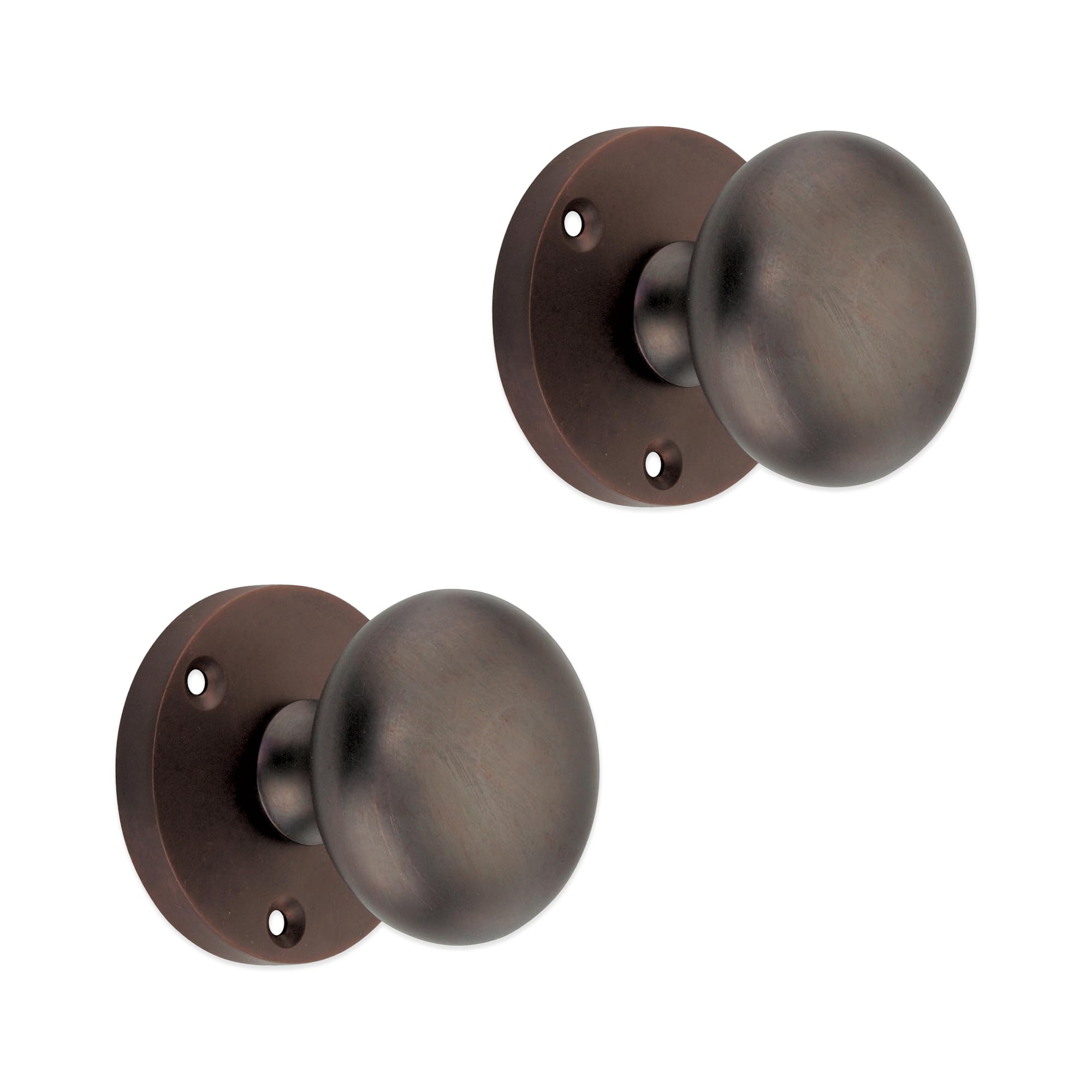 Infinity Decor Bronze Pair Of Aged Victorian Vintage Style Round Mortice Door Knobs 52Mm Pull Handles Set Ideal For Interior And Exterior Use