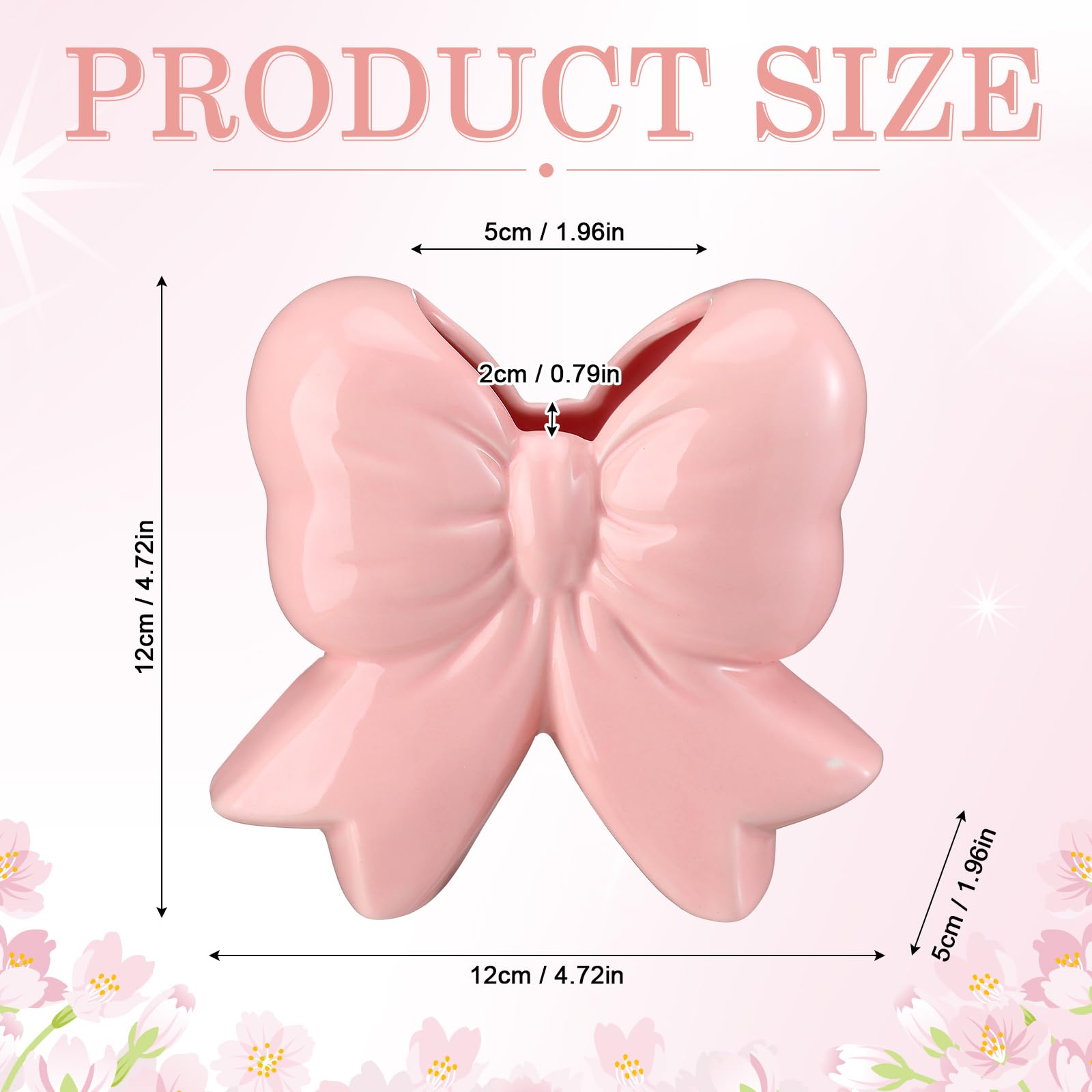 Jarrón de cerámica con lazo rosa, pequeño jarrón de coqueta, soporte para brochas de maquillaje, diseño contemporáneo, decorativo, regalo para mujer, para el hogar, oficina, estante, mesa 2