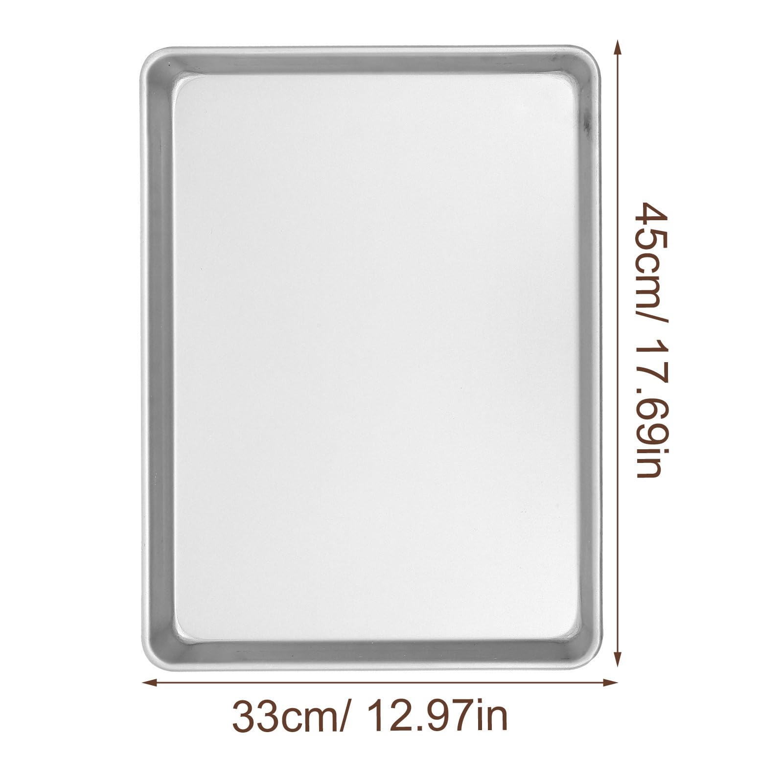 Plaque Surface Lisse Argenté en Alliage D'aluminium à Pâtisserie Rectangulaire Résistance Température et Répartition Homogène Chaleur pour Cuisson et Rôtissage