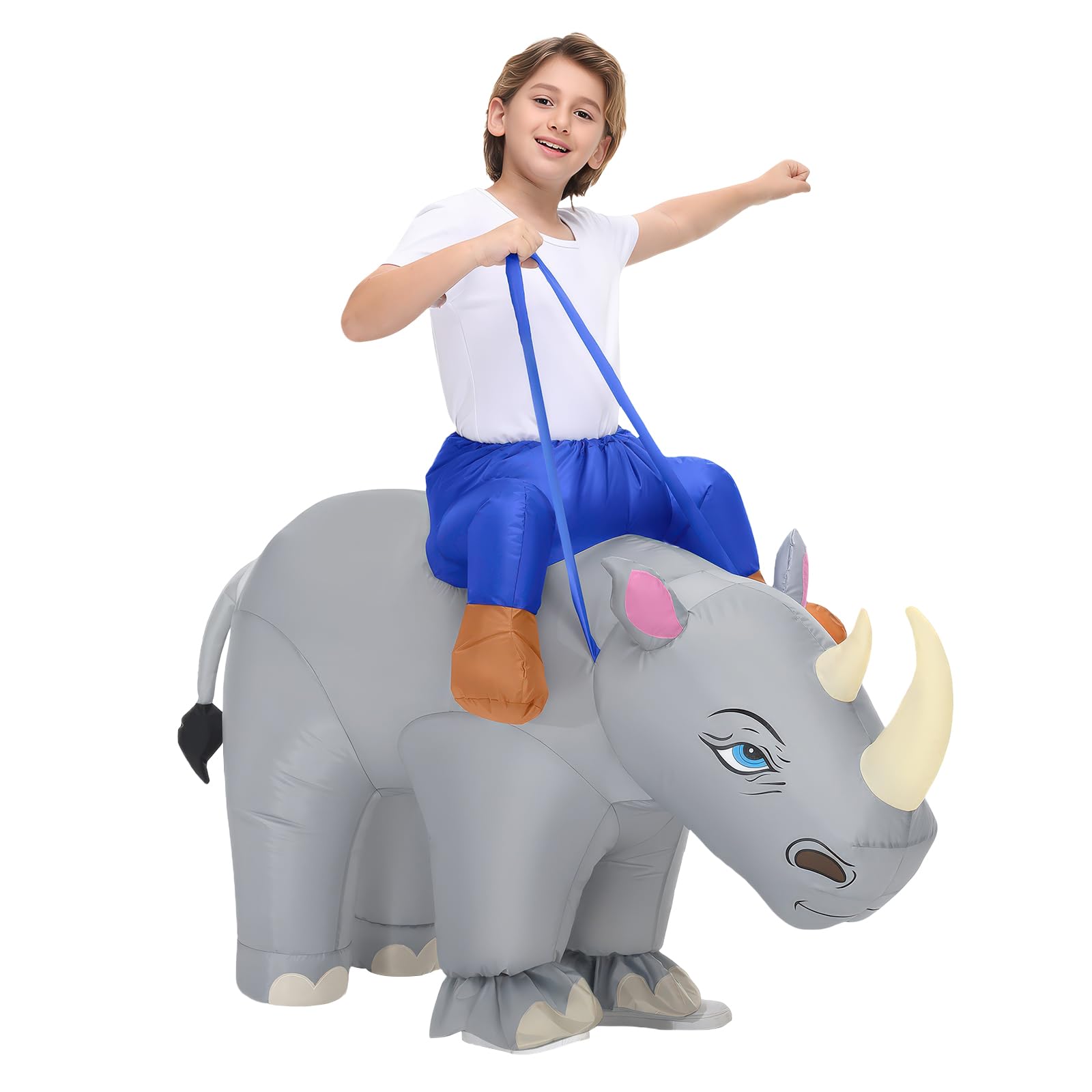 Spinosaurus Inflatable Rhinos Costume Kids Inflatable Halloween Costumes Funny Blow Up Ride On Animal Costume for Boys Girls