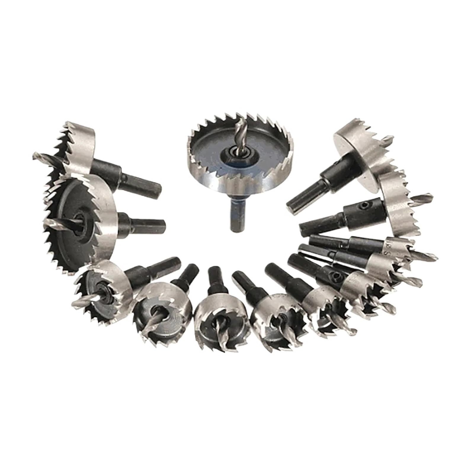 Juego De 13 Brocas De Corona HSS Con Punta De Carburo De 16 A 53 Mm For Acero Inoxidable Y Aleación De Metales.