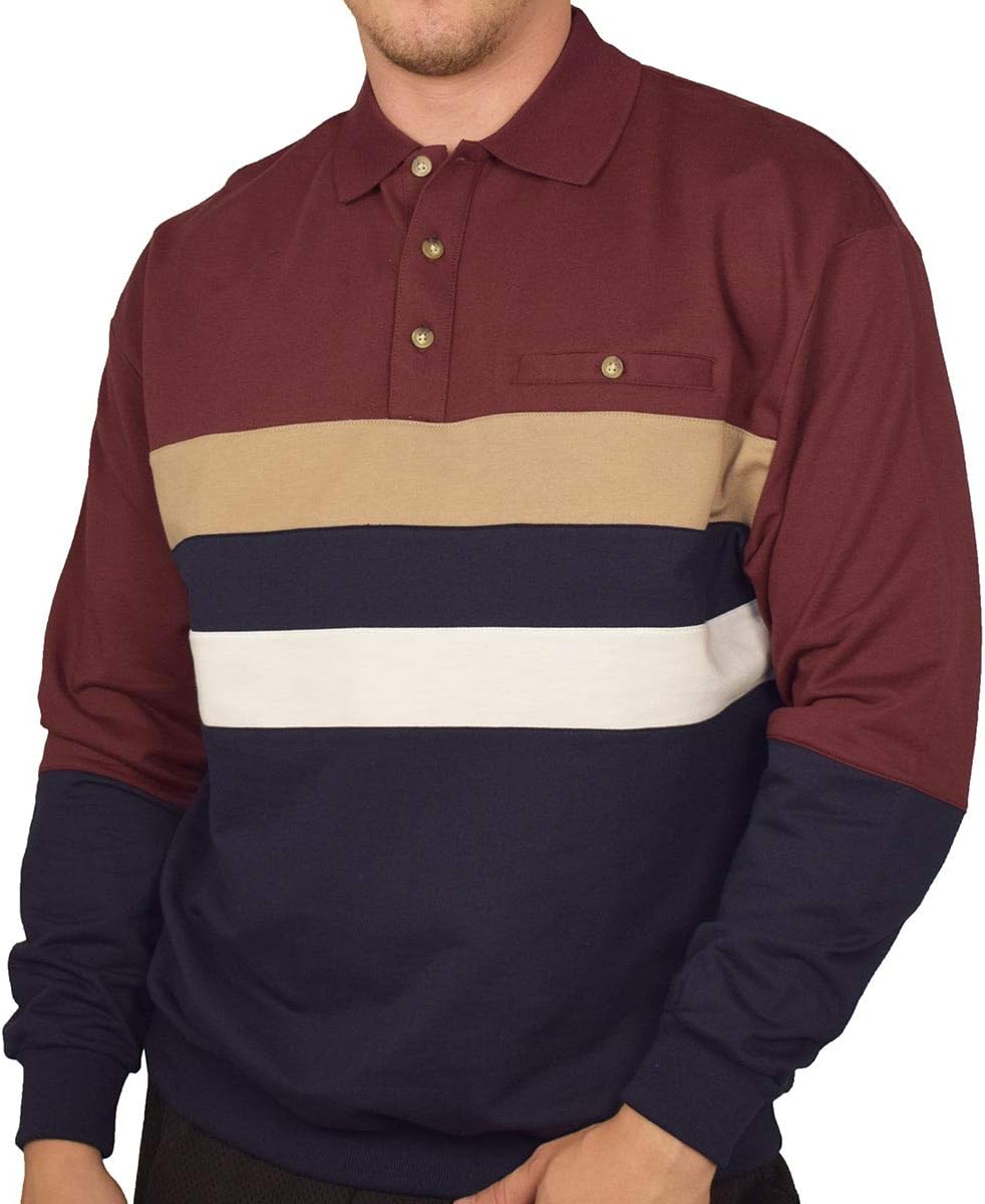 Classics Horizontal Stripes Long Sleeve Banded Bottom Shirt 6198-210