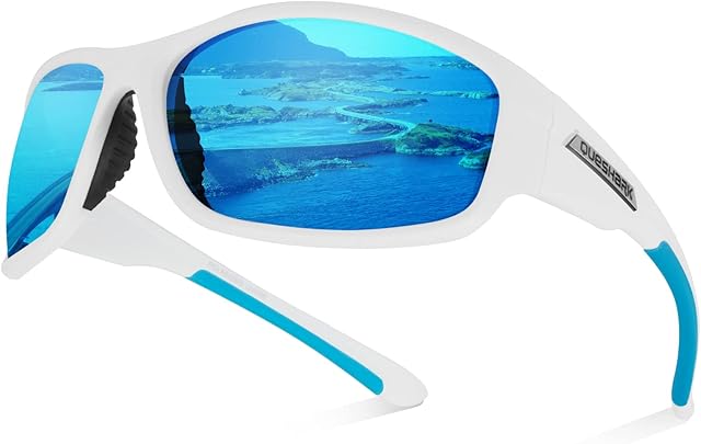 Queshark Polaroid Sports Sunglasses for Men and Women Cycling Running Golf Fishing Wrap Around Glasses