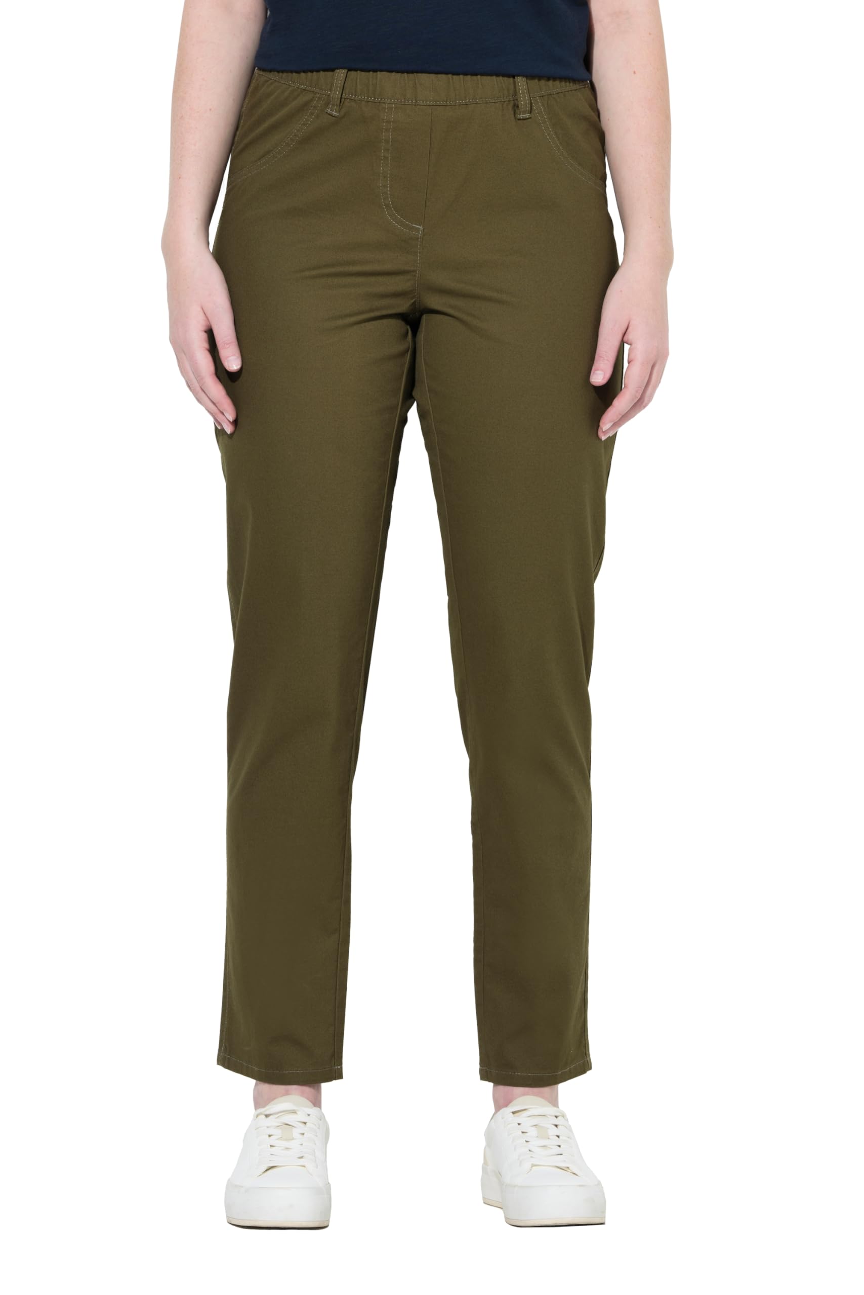 Ulla Popken Damen große Größen Übergrößen Plus Size Jeggings, Elastikbund, schmales Bein, Baumwolle 751254