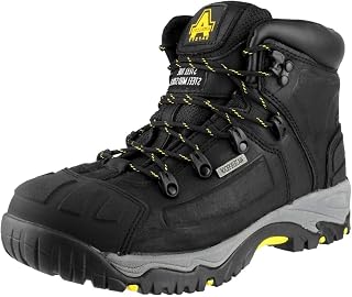 Amblers Safety Mens Mens FS32 Leather Waterproof Safety Boots Black Black Leather UK Size 7 (EU 41, US 8)