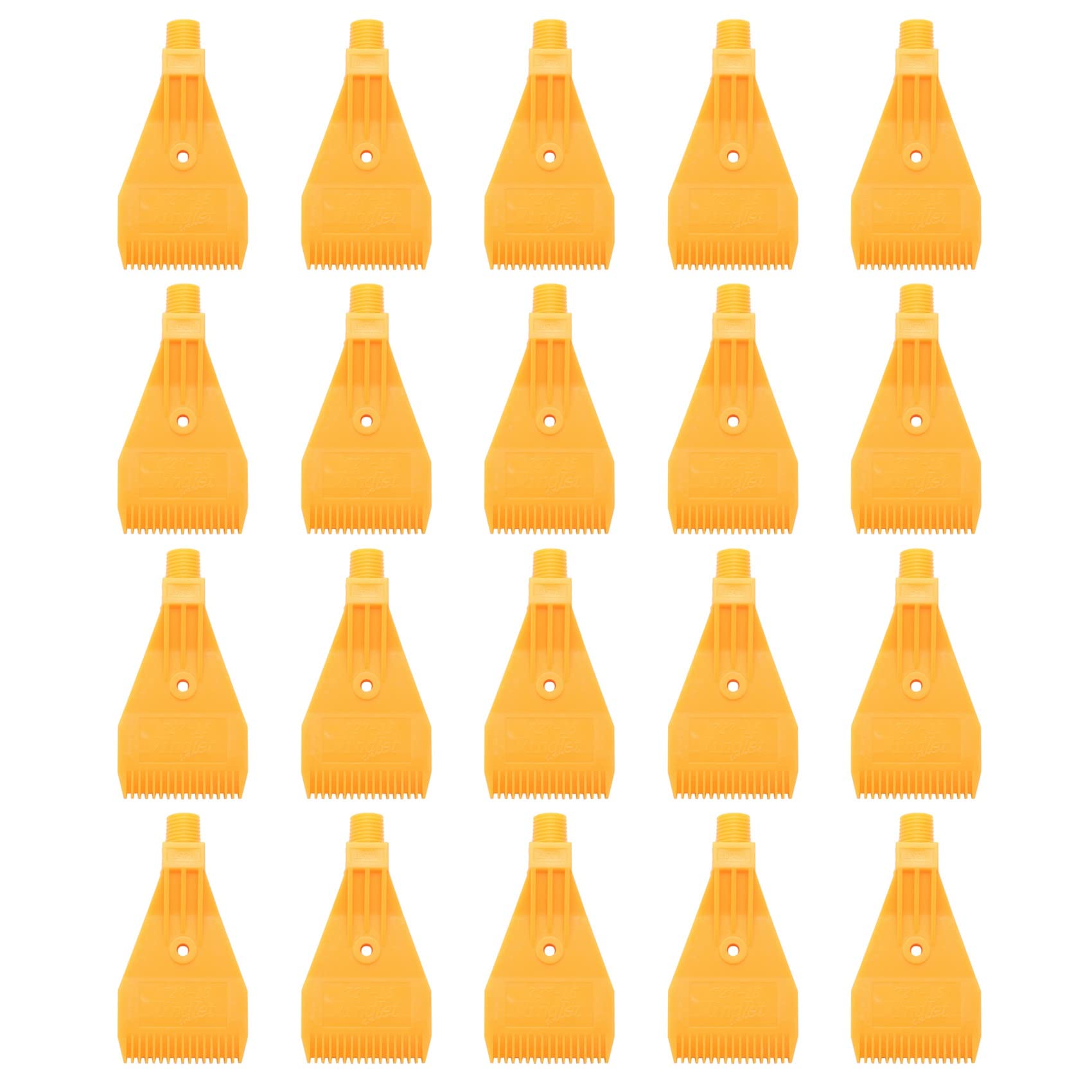 20X Ugello A Getto Piatto con Soffio D'Aria A Foro Singolo in ABS con Filettatura 1 / 4BSP Giallo