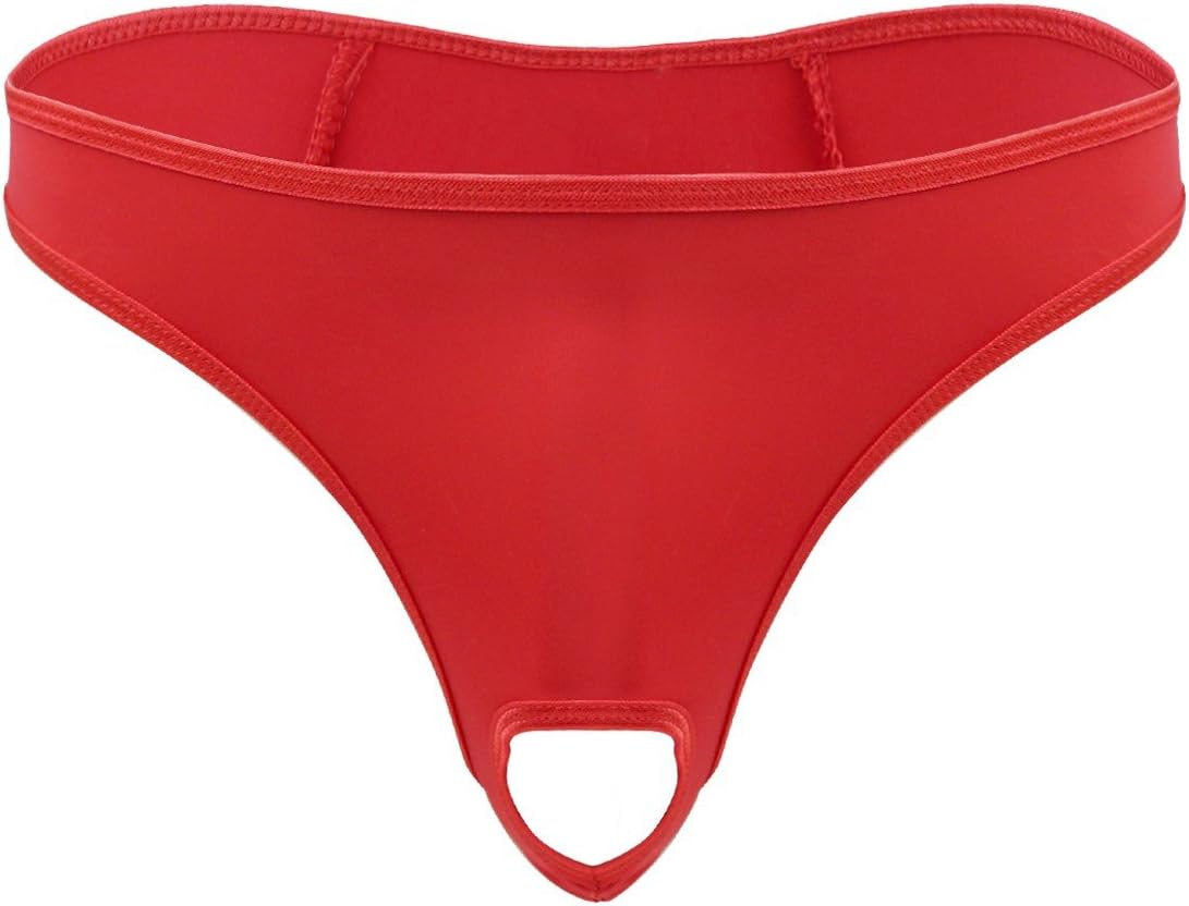 Oyolan Mens Lingerie Micro G-String Thong Briefs Sexy Jockstrap with Penis Hole Underwear