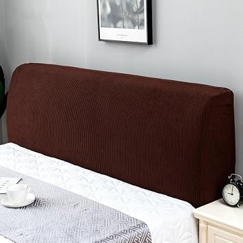 Bed Headboard Cover, Stretch Bed Headboard Covers, Dustproof All-Inclusive Elastic Headboard Protection Cover, Dustproof Bed Head Cover for Bedroom Amber Brown,Full/47-55