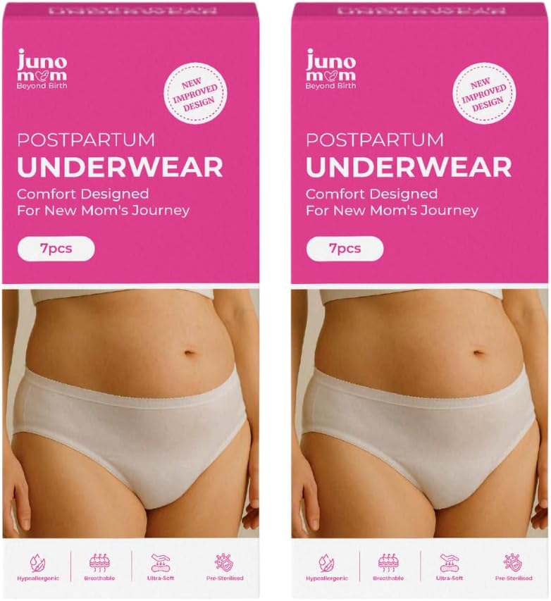 Maternity Underwear | Disposable Underwear for Women | Zero Irritation | Soft | Breathable panties for postpartum recovery | White (Size:XL) Pack of 7, Set of 2 Box (XL)| White